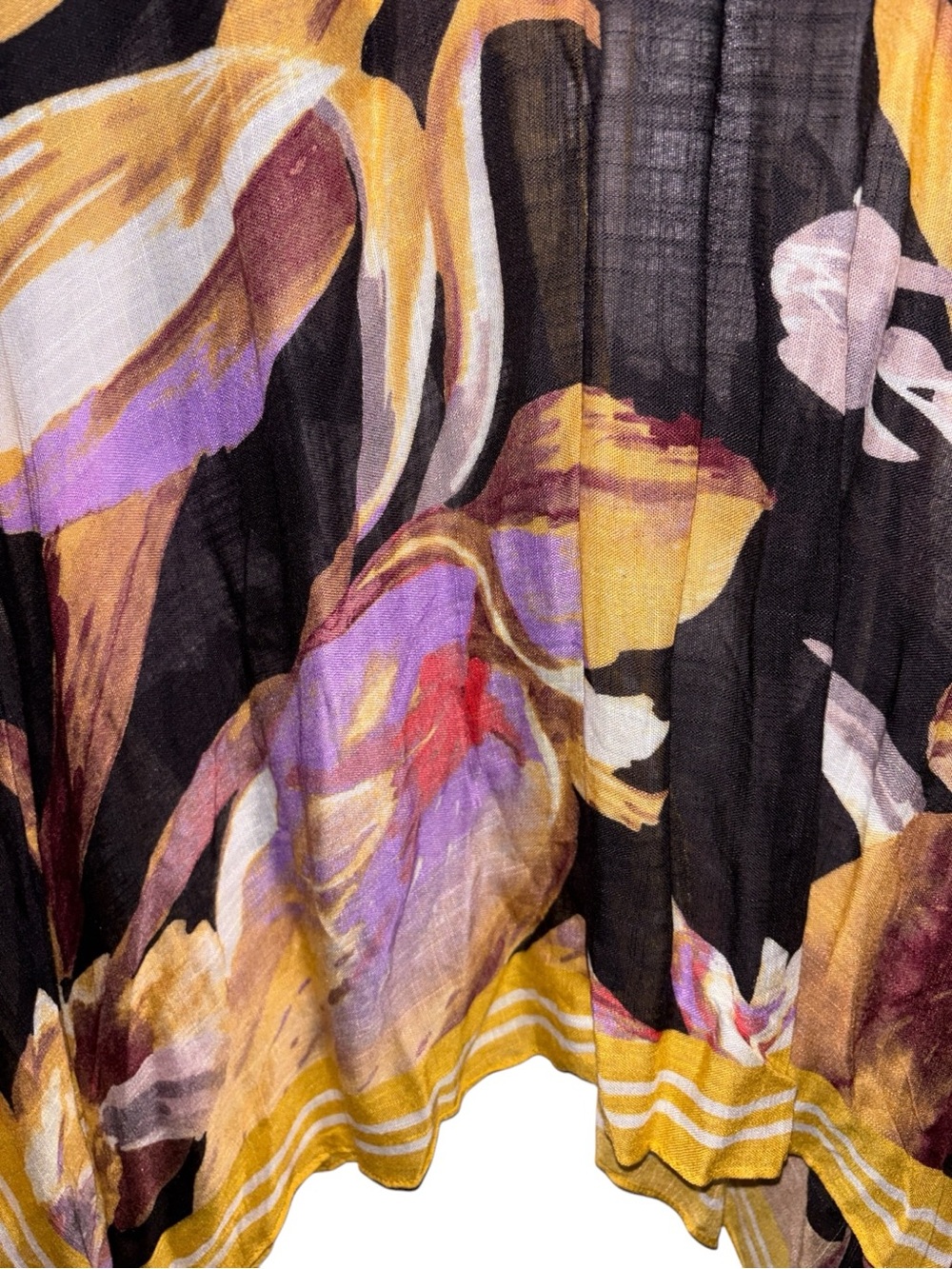Floral Black & Yellow Lightweight Kimono, NWT - Picture 8 of 11